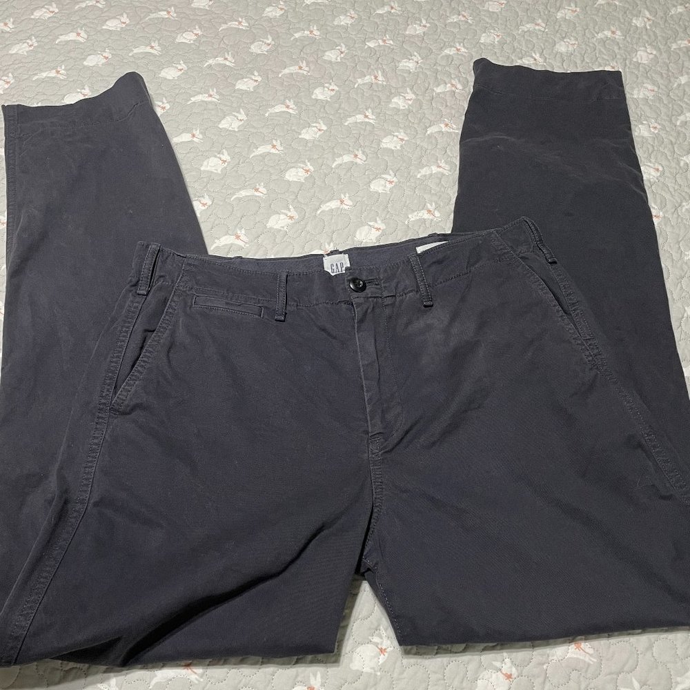 Gap Straight Khakis in Vintage Black Wash Sz 10 Tall Excellent Condition EUC